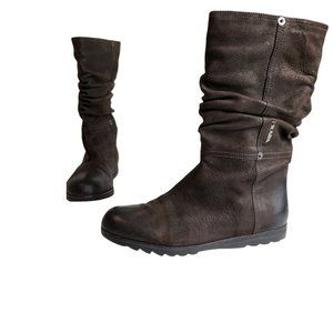 dark brown slouch boots